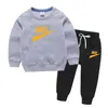 Children's Brand Blue Clothes Sets Boys Girls Sports Suits Spring Autumn Sweatshirt Hoodie Kids Outdoor Causal Tracksuit 2 Piece