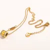 Stilista di gioielli di marca Neckalce Ciondolo con lettera in oro 18 carati Collane di cristallo in acciaio inossidabile di fascia alta Catene Regali di nozze di compleanno