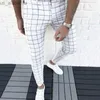 Men's Pants Mens Pants Smart Fashion Plaid Pencil Thin Mid Waist Jogger Trousers For Men 240308