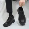 カジュアルシューズCyytl Men Leather Dress Summer Male Loafers Work Outdoor Platform Walking Luxury Ankle Boots Trainers Sneakersフラット