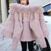 2024NEW Spring Women Retro Short Faux Leather Fur Coat Coating Moto Moto Zipper Sheepesk Sheep stack