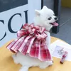 Dog Harness Leash with Bowknot Dog Collar Skirt Cute Princess Tutu Skirt Cat Clothes Suspenders Vest Pet Clothes 240229