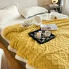 Мягкое одеяло из овечьей шерсти, двухслойное толстое теплое коралловое флисовое одеяло для кроватей, зимнее 240304