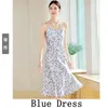 Casual Dresses Fashion Temperament Summer Womens Floral Print Spaghetti Strap Dress Formal Wear Office Lady Clothes