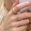 Cluster-Ringe Französisches Vintage-Design Doppelschichtige weiße Emaille-Kette Offen 2024 Modeschmuck Luxus-Accessoires für Damenfinger