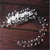 Saç klipsleri gelin düğün kristal gelin aksesuarları inci çiçek kafa bandı el yapımı saç bandı boncuklar kadınlar için dekorasyon tarağı