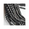 Pierre 4 6 8 10mm perles de pierre de lave naturelle roche volcanique noire ronde pour bijoux à bricoler soi-même bracelet faisant des bijoux de livraison directe perles en vrac Dhijf