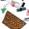 Cosmetic Bags Leopard Print Animal Skin Trapezoidal Portable Makeup Daily Storage Bag Case For Travel Toiletry Jewelry