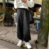 Capris Houzhou Hip Hop Grey Fleece Harem Pants womensize Haruku Winter Jogging Black Castile Pounsers韓国のファッションスウェットパンツ