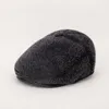 ボールキャップ野球帽子マン冬の厚い暖かい耳の保護帽子古いレジャー風力発電皮革fux毛皮の日焼け止め
