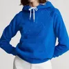 Sweats à capuche pour femmes automne hiver peluche épaissir femmes pull petit cheval vêtements de sport sweats à capuche décontracté streetwear broderie haut