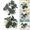 Decorative Flowers Candle Ring Artificial Eucalyptus Leaves Wreaths For Celebration Dining Room