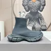 2024 Parijse schoenen Sock Designer schoenen snelheid Trainer Heren schoenen Plaatvorm Sneakers Graffiti Zwart Wit Clear Soly Luxury Loafers Flat PlateForme Boots