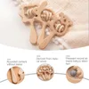 1PCS Baby Toys Wooden Rattle Animal Series Hand Bell Custom Teether Children Recognize Child Gift 240226