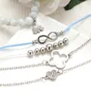 Link Bracelets European And American Fashion Bracelet Creative White Beads Lucky 8-Character Elephant Love Piece 5-Piece Set Female