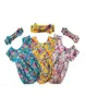 Kids Floral Outfits Baby Girls Flying Sleeve Flower Rompers Bow Headbands 2pcssets Summer Infants Floral Jumpsuits Clothing M171508478