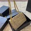 Wool Bag Fashion Womens Shoulder Bag 26cm Tweed Sequin Diamond Double Clamshell Hardware Metal Buckle Luxury Handbag Matelasse Chain Crossbody Bags Makeup Sacoche