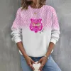 Felpe Love Stampato SU Collo Felpa casual Felpe con cappuccio da donna Manica lunga Moda Felpe grafiche football americano Top oversize