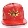 Boll Caps Doit Metal Golden Brand lämnar Herr Baseball Cap Hip Hop Leather Snapback Hatts för män Kvinnor Gorras hombre