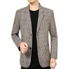 Erkekler Ekose Blazers Ceketler Bahar Sonbahar İş Gündelik Takım Elbise Ceketler Erkek Resmi Giyim İnce Fit Blazers Boyutu 4xl 240306