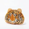 Three-D Tiger Head Crystal Evening Clutch Påsar för bröllopsfest Metal Rhinestone Novelty Purses and Handbags Luxury Designer 240306