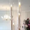 Sadece LED mum kullanabilir) 8 kollar akrilik şamdan 6 kafa mum tutucular düğün şamdanlar çiçek standı şamdan standı masa merkezi dekoru için