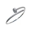 LouiseDamas18k – bracelet en or pour femmes et hommes, bracelets de styliste d'ongles, plein de diamants, étoile du ciel, Version large et étroite, Couple