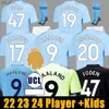 Fotbollströjor 22 23 24 Haaland Soccer Jerseys Grealish Sterling Mans Cities Mahrez Fans Player Version De Bruyne Foden Football Shirt Kids Setsh240309