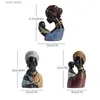 Objets décoratifs Figurines NORTHEUINS Résine Africain Exotique Noir Mère et Enfant Statues Figurines Rétro pour Intérieur Fête des Mères Cadeau Décorations pour la Maison T24030