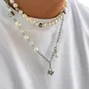 Hänghalsband y1ue hiphop clavicle chain stiliga pärlor pärlor nackechain dices halsband för kvinnor flickor unika smycken gåva