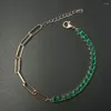 Braccialetti di braccialetti catena di clip di carta Bracciale da tennis Donne asimmetriche KPOP HANT ZIRCON Y2K Accessori Desigeri di lusso Giochi di gioielli KCH076