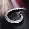 2024 Top vente Drop Ship Bracelet de mariage bijoux de luxe 18K or blanc remplissage Marquise coupe 5A cubique Zircon CZ diamant fête feuille arbre promesse femmes bracelet cadeau