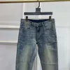 Lente zomer luxe jeans designer broek mode zwaar gewassen denim broek stretch slim fit kokerbroek