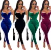 Kvinnor Jumpsuit ärmlös ihålig dragkedja rygglöst lapptäcke färg jumpsuit penna byxor leggings onepieces romper sexig bodysuit cz7096849539