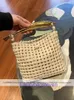 Bottgs's Vents's Esardine Original Tote Bags Online Store Surm Summer New Rice White Woven Cowhide Handle Fashion Handbag with Real Logo