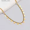 Pendant Necklaces Pendant Necklaces Stainless Steel Clavicle Chain Neckalce For Women Girl Shiny Round Pendent Fine Jewelry Gifts L240309