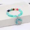 Charm Bracelets Gem Natural Stone Bracelet Beads 7 Chakra Pink Quartz Amethys Tree Of Life & Bangles For Women GB012