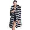 女性の冬の暖かさ、長いミンクの毛皮のコート、ファッショナブルなカジュアル、特大、濃厚691320
