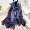 Men's Vests 2024 Simple Spring And Autumn Gradient Scarf For Women Fashionable Warm Long Gauze Gold Silver Tassel