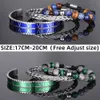 Luxus 3 teile/satz Royal Edelstahl Römische Armbänder Armreifen Blau Cz Ball Lapis Lazuli Stein Geflochtene Schmuck für Drop 240226