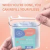 Dental Floss Dispenser Automatic Holder Plastic Toothpicks With Threads Storage Box Portable Refillable Flosser Picks 240309