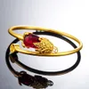 Ruby Animal Zirconia Charm 18k Yellow Gold Filled Beautiful Womens Bangle Bracelet Adjust Jewelry Pretty Gift249i