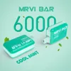 Puffbar MRVI BAR PULD 6000 meh spole 10 smaker 650 mAh uppladdningsbara batterisedepappor lokalt lager e cigarettfri frakt