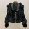 Autumn And Winter New Korean Edition Zipper Style Commuter Flip Collar Women's Straight Haining Fur Coat 472086