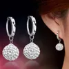 Högkvalitativ lyx Super Flash Full Bling Crystal Princess Ball Silver Women Stud Earrings Party Jewelry G382267Z