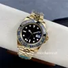 Clean Factory CF Mens Titta 40mm 18K Gold CF Ceramics Bezel Automatic Cal 3285 Movement Jubilee 904L Steel Diver 126718 ETA GMT GARANTIK KORTVÄGGNING