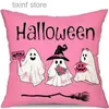 Fronha caso de Halloween preto e branco fantasma abóbora caminhão decoração rosa caso sofá cama decoração 45X45cm T240309