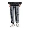 Men's Pants Men Trousers Secure Pocket Cargo Retro Streetwear With Multiple Pockets Crotch For Breathable Mid Waist