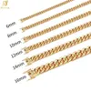 Ketten 6mm 8mm 10mm 12mm Hip-Hop 18k vergoldet Miami Cuban Link Kette Edelstahl Halskette Geschenk für Männer Frauen SchmuckKetten 296V