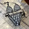 2024 Summer Bikini Swim Beach 2 Maillots de bain séparés Vêtements de créateurs pour femmes Classique Mode Sexy Lettre Imprimer Bikini